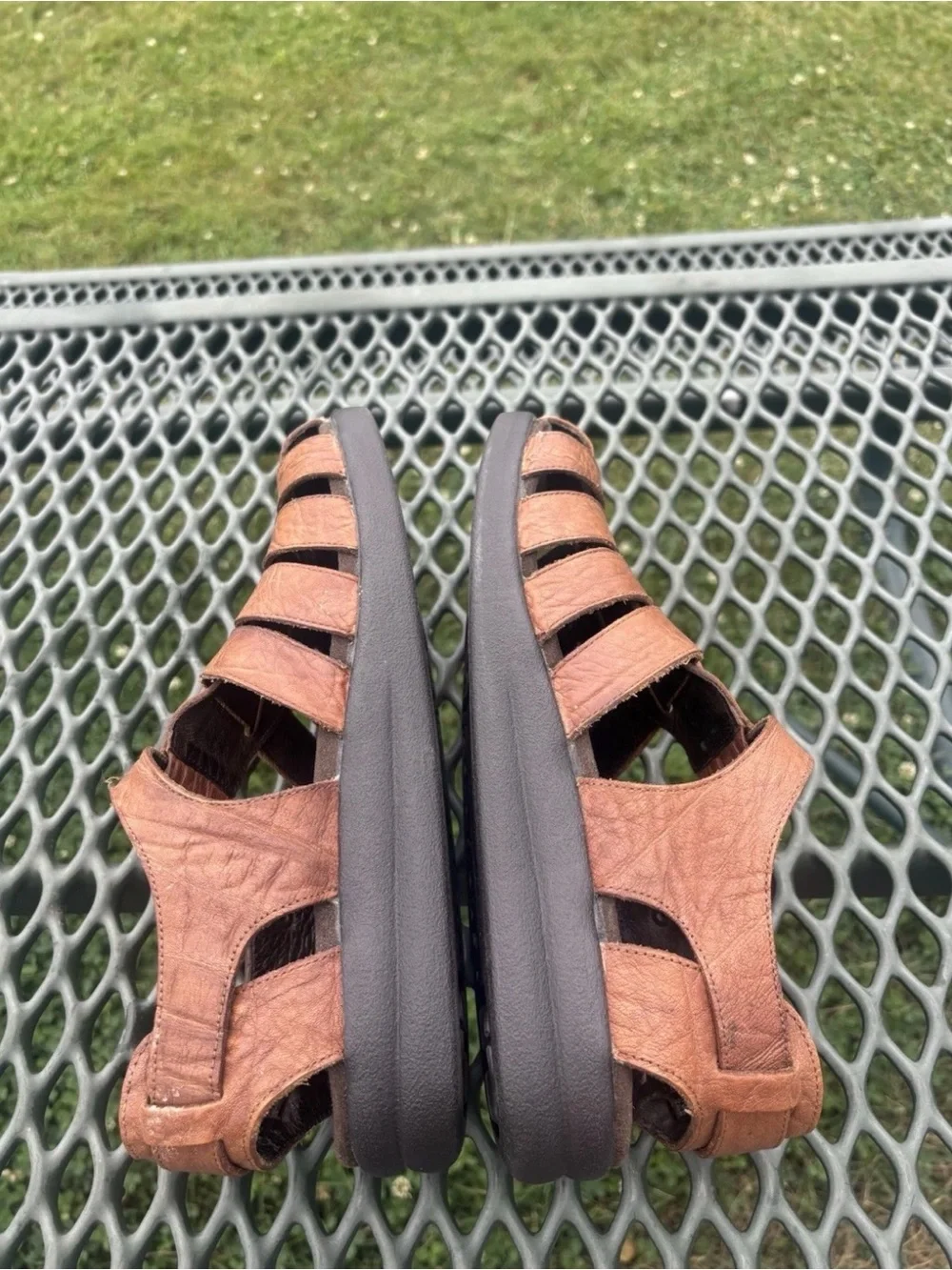 Mephisto Men's Sam Sandals Tan Grain Leather US 8 /EU 42